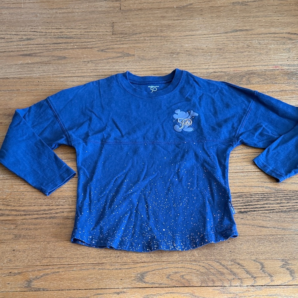 Disney Blue Long Sleeve Kids Tee with Character Print- spirit jersey